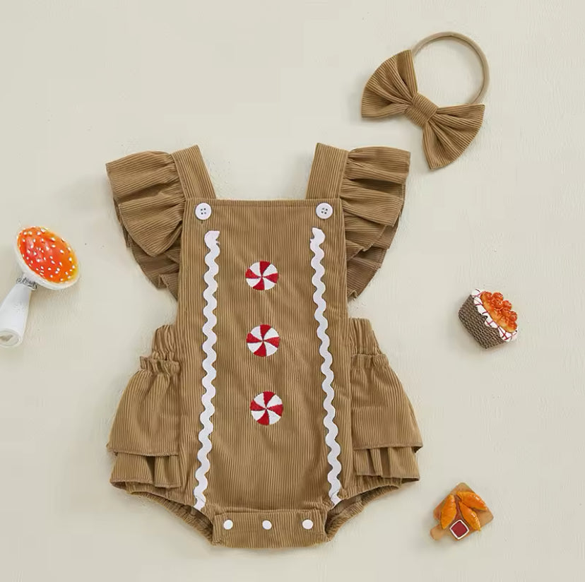 Gingerbread Candy Romper