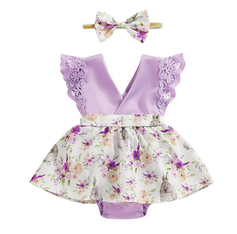 Purple Bunny Romper