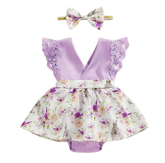 Purple Bunny Romper