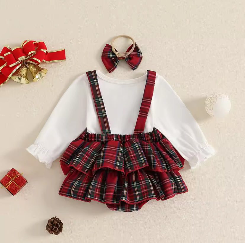 Tartan Bow Suspender Set