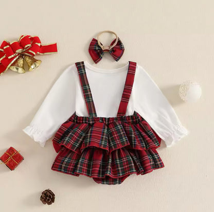 Tartan Bow Suspender Set