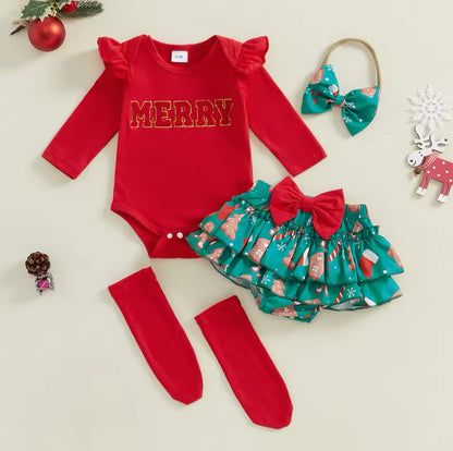 Merry Christmas Romper Set