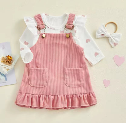 Sweet Heart Pinafore Set