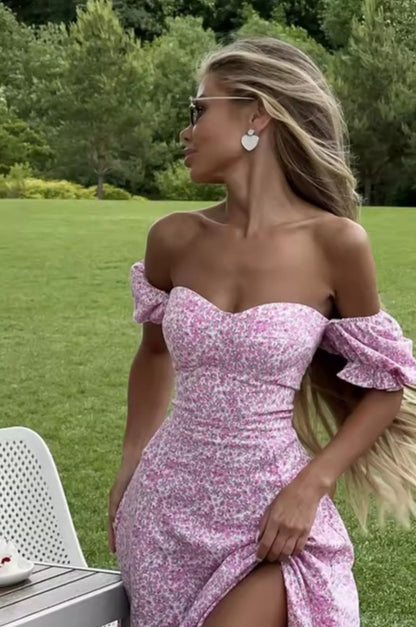 Meadow Sky Backless Maxi Dress