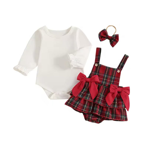 Tartan Bow Suspender Set