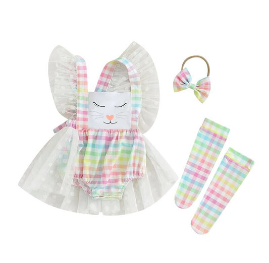 Bunny Rainbow Romper Set
