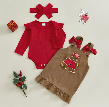 Gingerbread Pinafore Set
