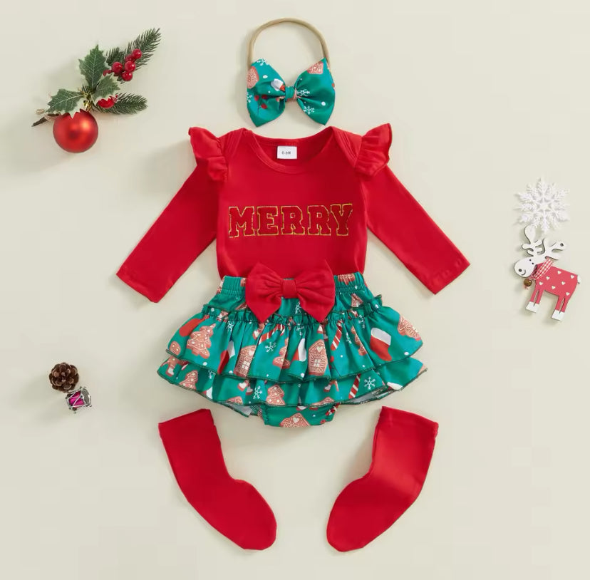 Merry Christmas Romper Set