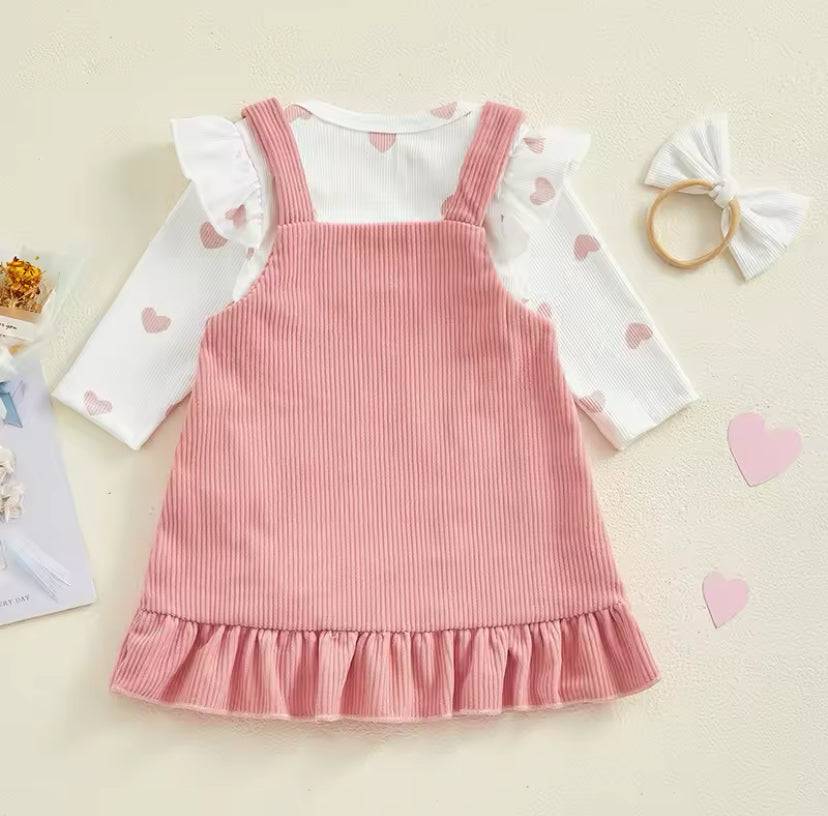 Sweet Heart Pinafore Set