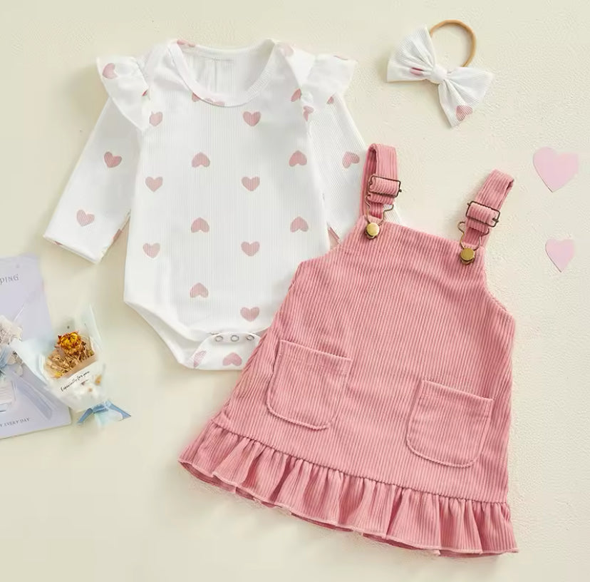 Sweet Heart Pinafore Set