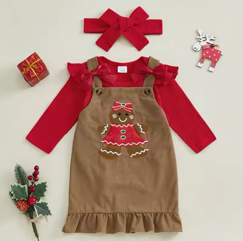 Gingerbread Pinafore Set