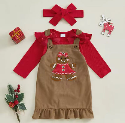 Gingerbread Pinafore Set