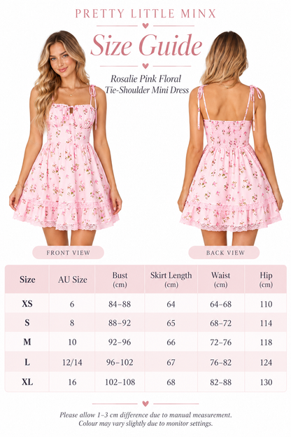 Rosalie Pink Floral Tie-Shoulder Mini Dress