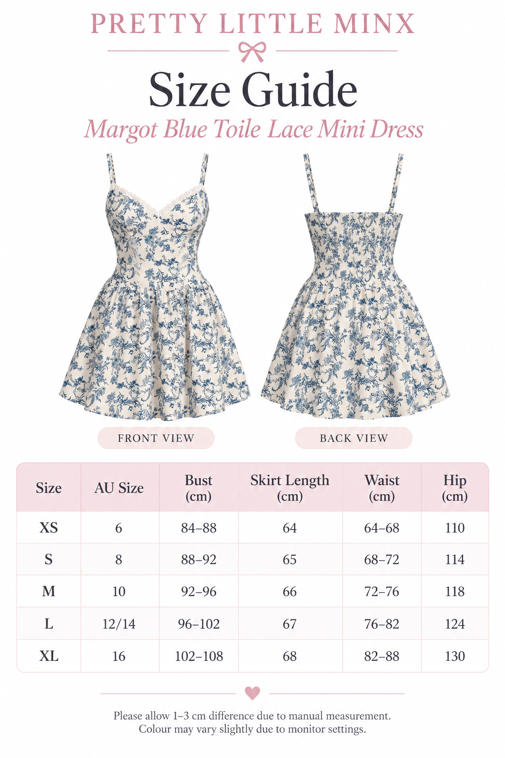 Margot Blue Toile Lace Mini Dress
