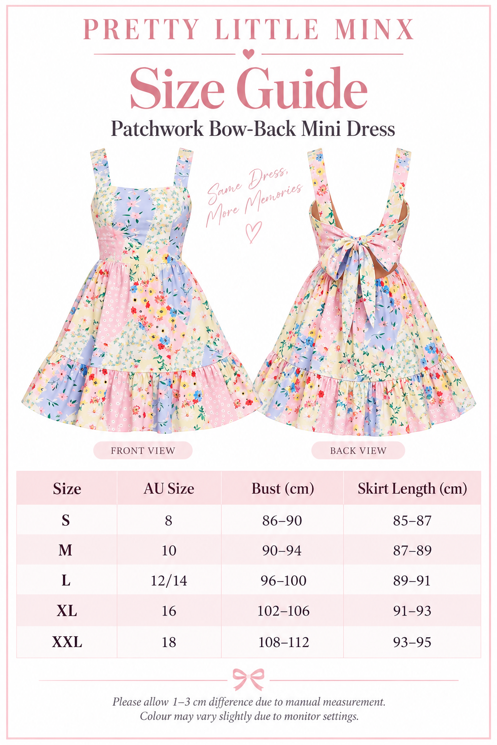 Isla Patchwork Bow-Back Mini Dress
