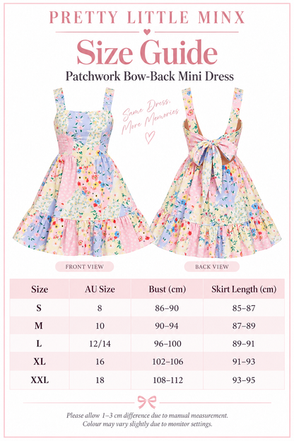 Isla Patchwork Bow-Back Mini Dress