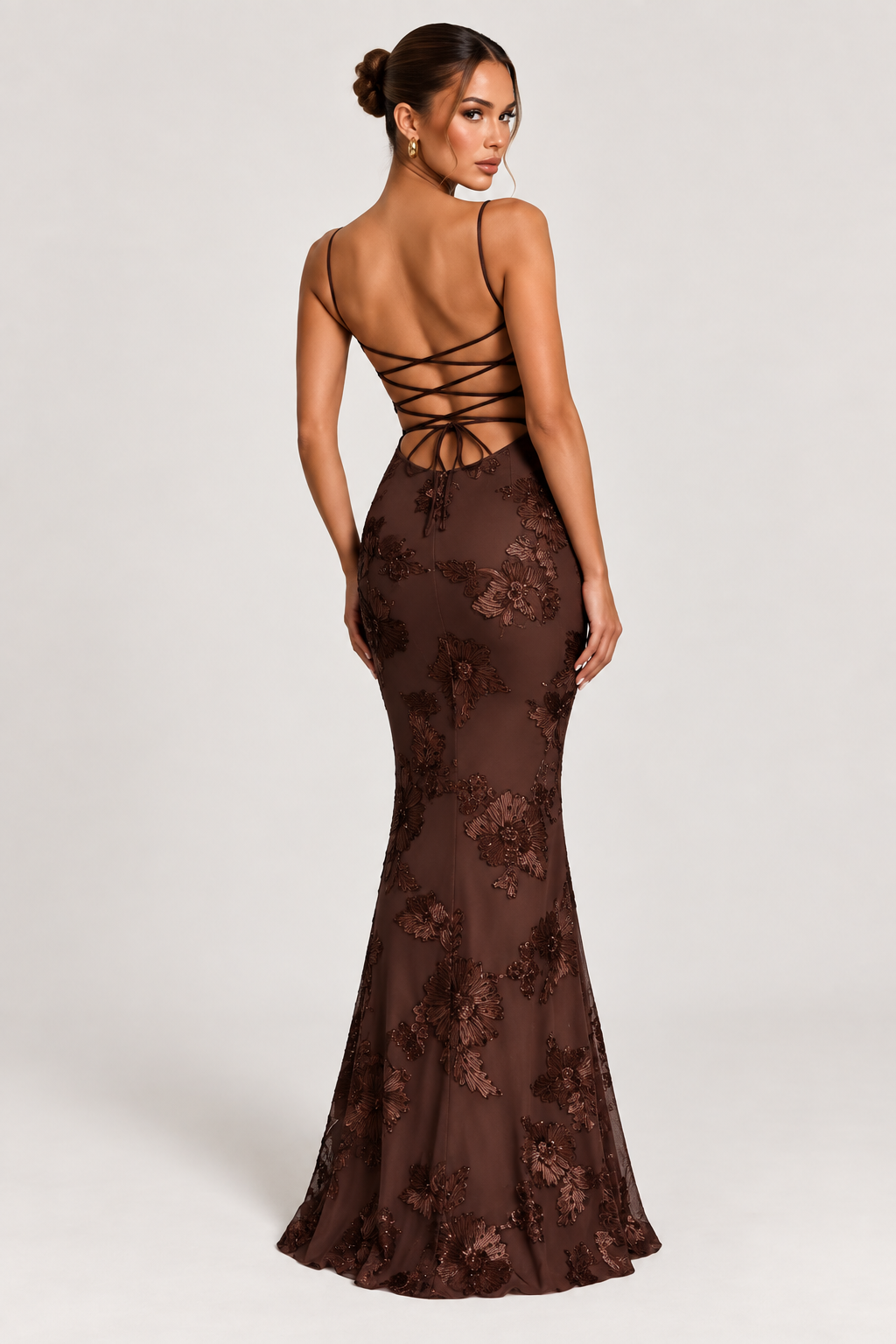 Celeste Floral Corset Maxi Dress — Blue