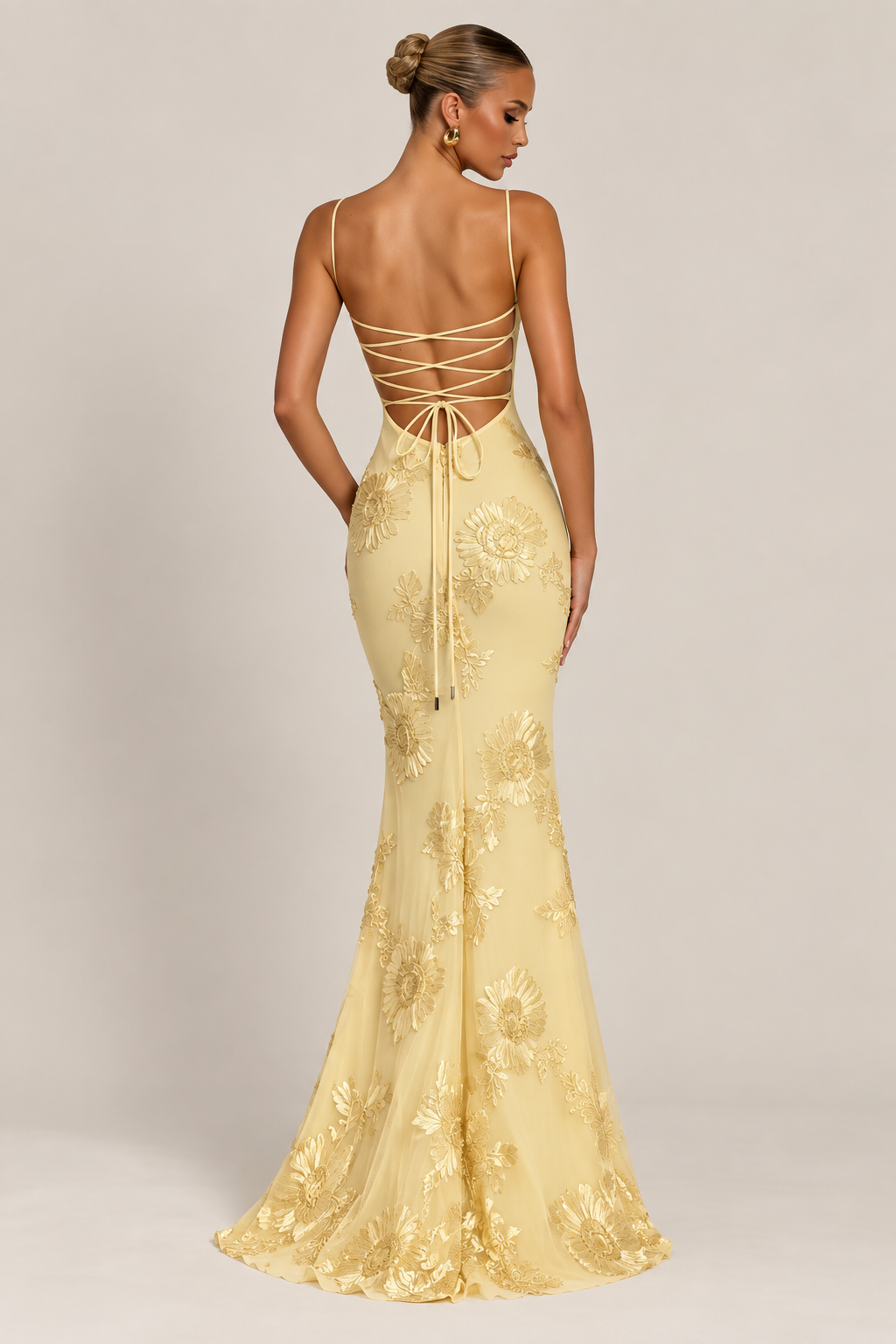Celeste Floral Corset Maxi Dress — Blue