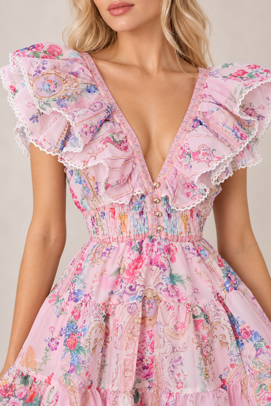 Rosalie Ruffle Mini Dress Yellow