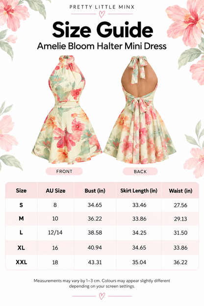 Amelie Bloom Halter Mini Dress