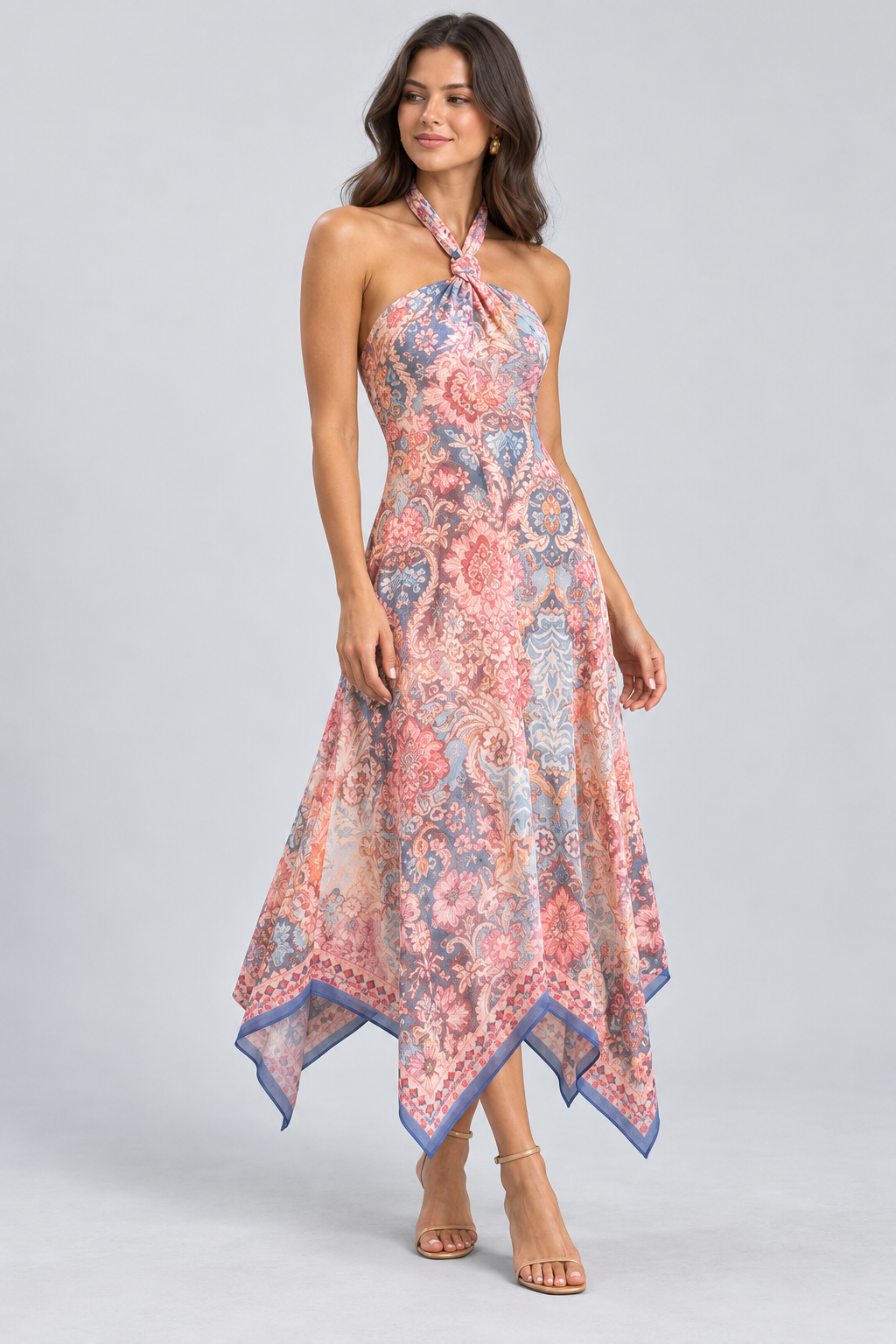 Aurelia Mosaic Halter Maxi Dress