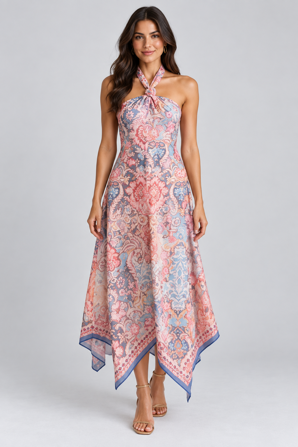 Aurelia Mosaic Halter Maxi Dress