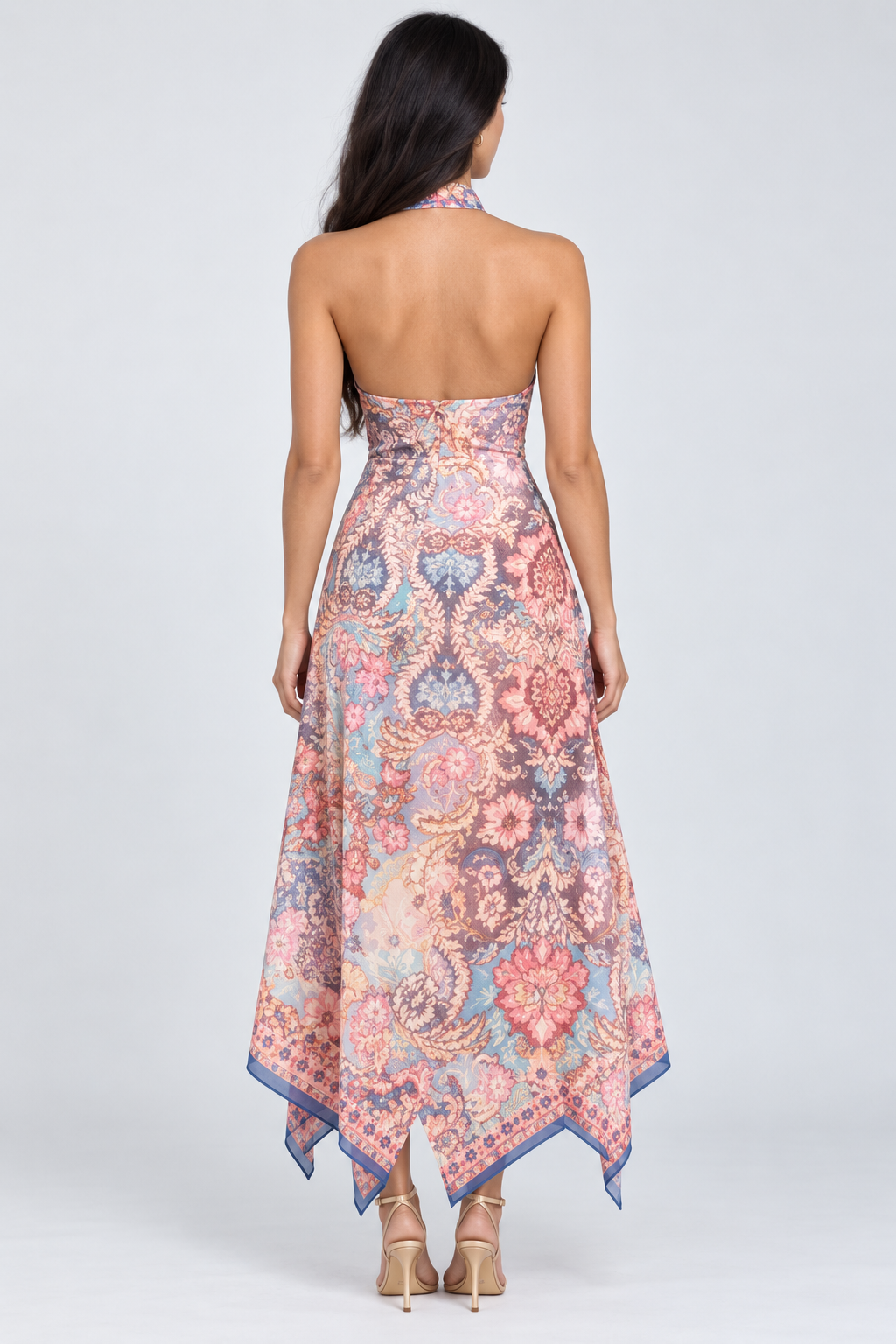 Aurelia Mosaic Halter Maxi Dress