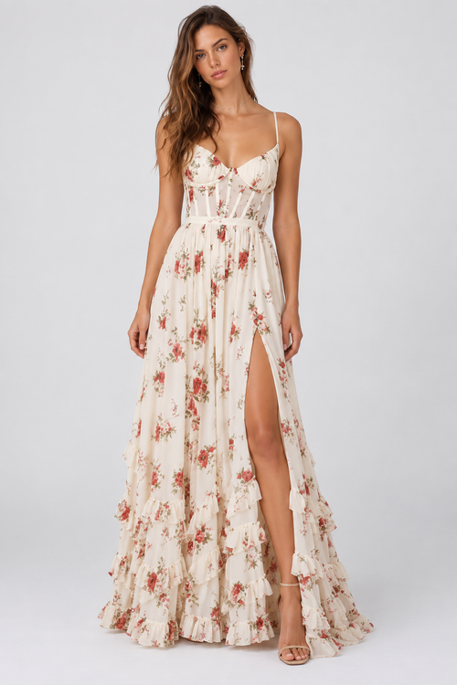 Aurelia Rose Corset Maxi Dress