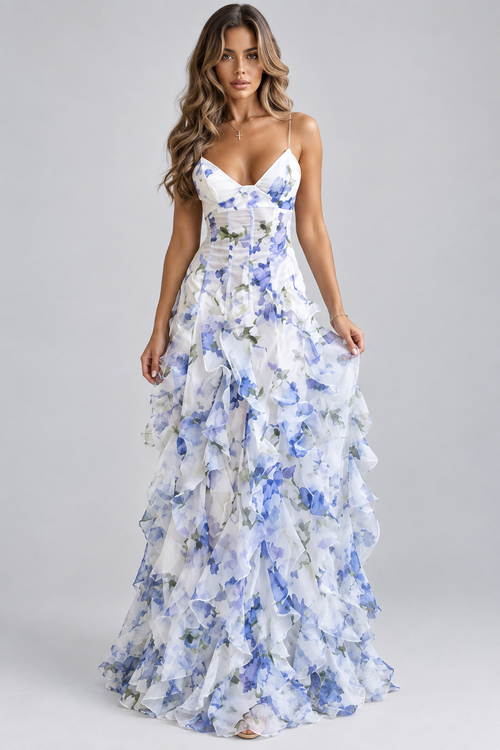 Saskia Bloom Ruffle Maxi Dress