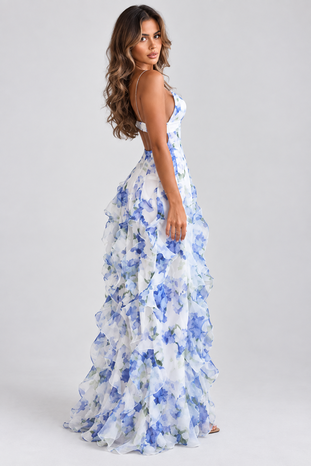 Saskia Bloom Ruffle Maxi Dress