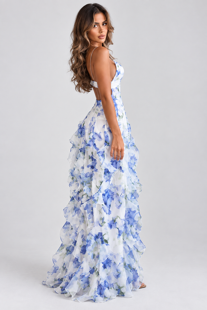 Saskia Bloom Ruffle Maxi Dress