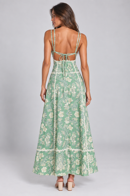 Maribel Floral Cut-Out Maxi Dress – Pink Floral