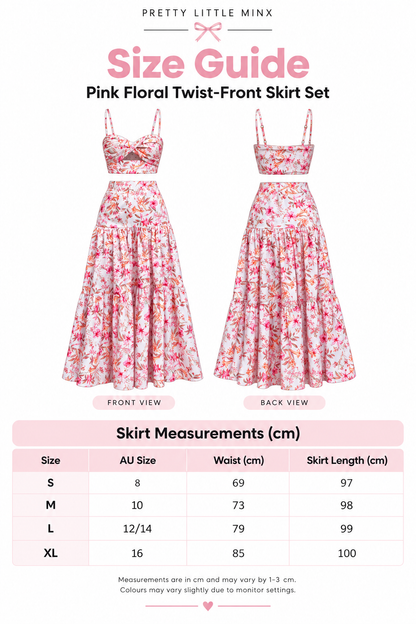 Marbella Floral Crop Top & Maxi Skirt Set – Pink