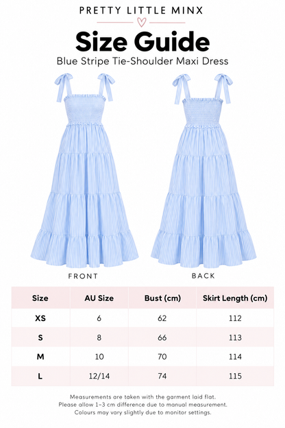Aurelia Stripe Tie-Strap Maxi Dress – Blue