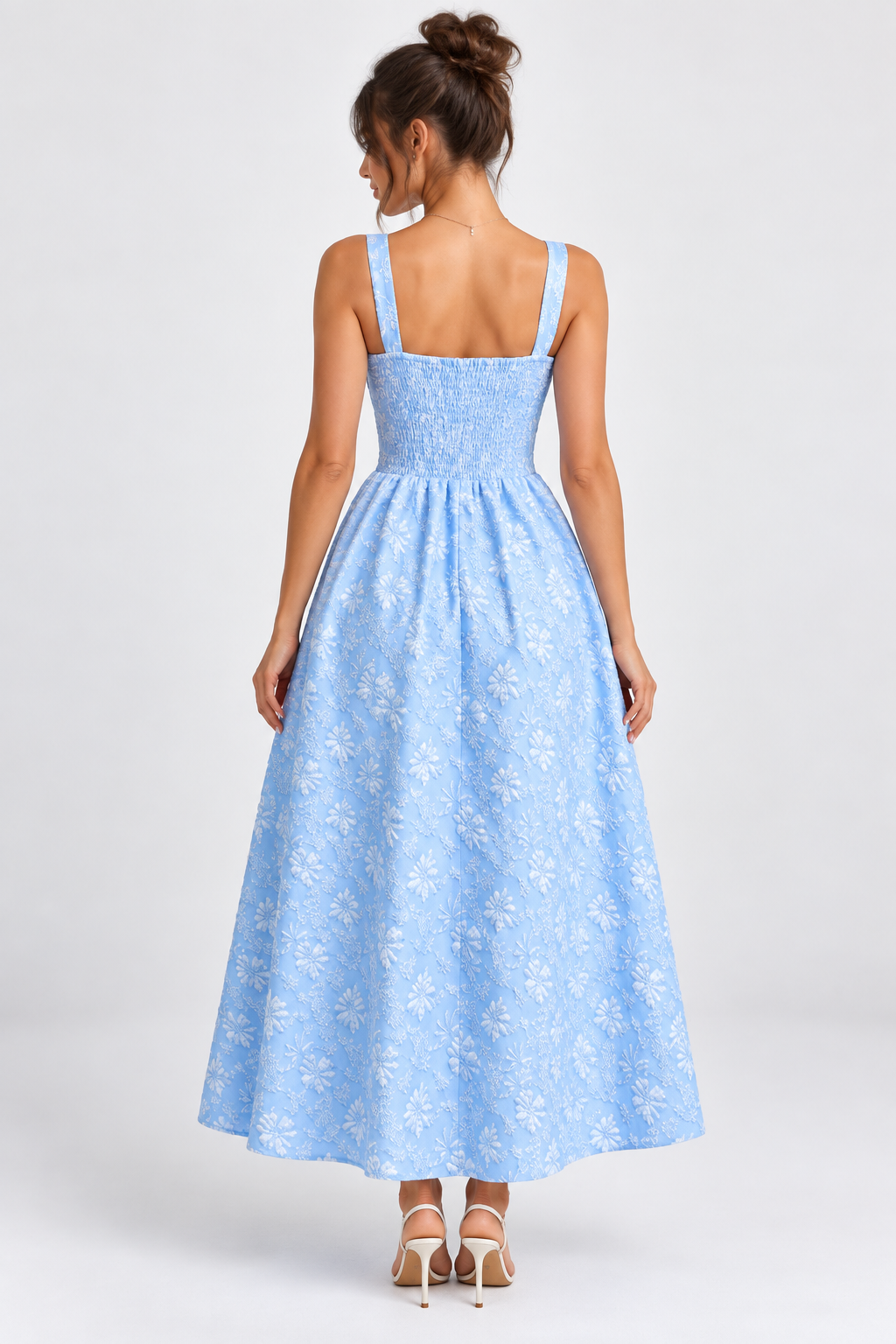 Lyla Blue Floral Bow Maxi Dress