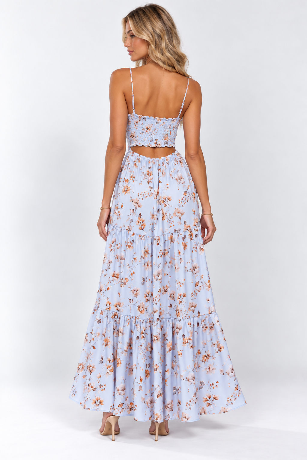 Camille Floral Cut-Out Maxi Dress Pink