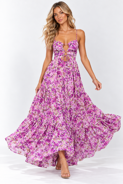 Camille Floral Cut-Out Maxi Dress Pink