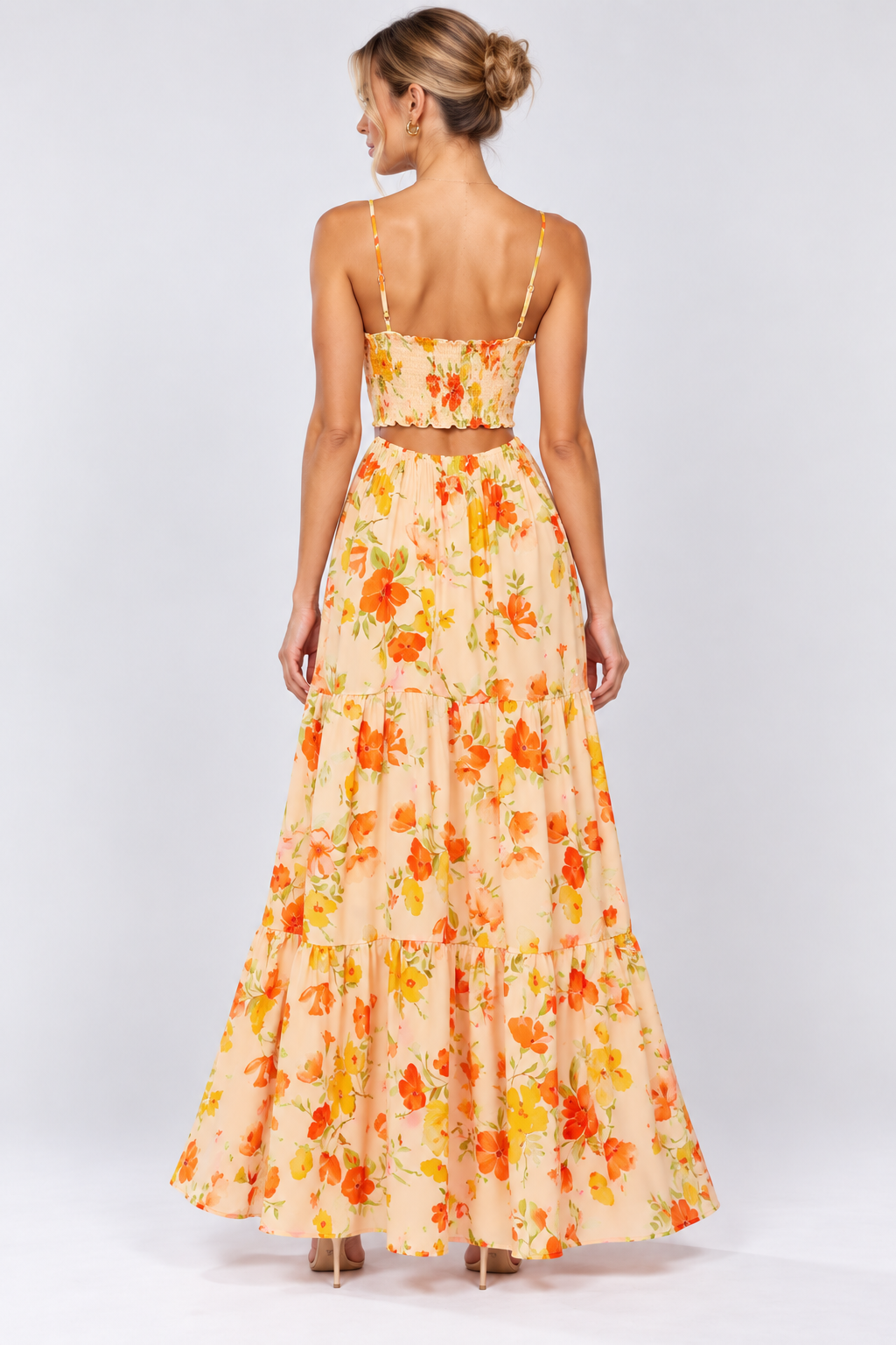 Camille Floral Cut-Out Maxi Dress Pink