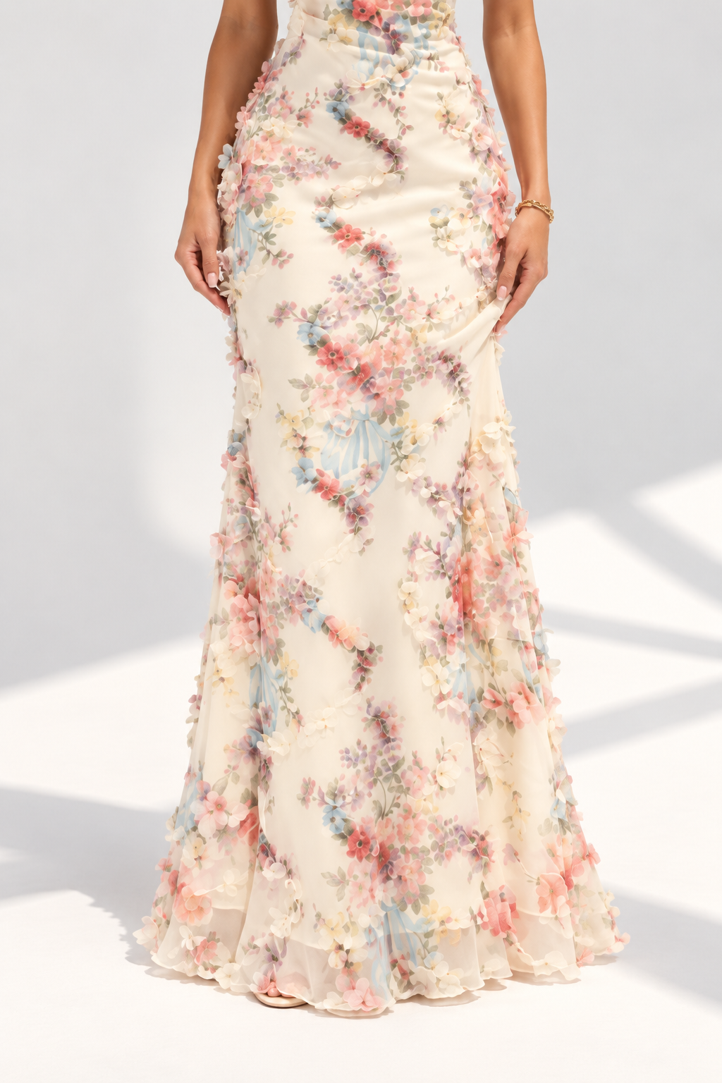 Emmeline Floral Mesh Maxi Dress