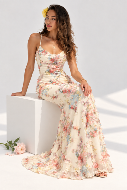 Emmeline Floral Mesh Maxi Dress
