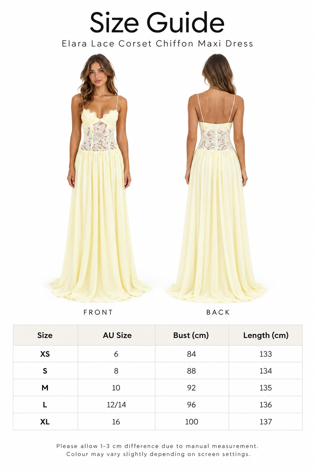 Elara Lace Corset Chiffon Maxi Dress Blue