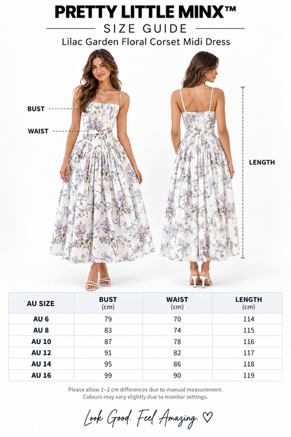 Lilac Garden Floral Corset Maxi Dress