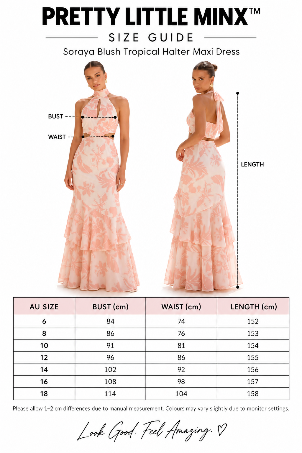 Soraya Blush Tropical Halter Maxi Dress