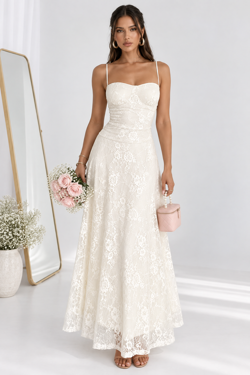 Seraphina Ivory Lace Maxi Dress