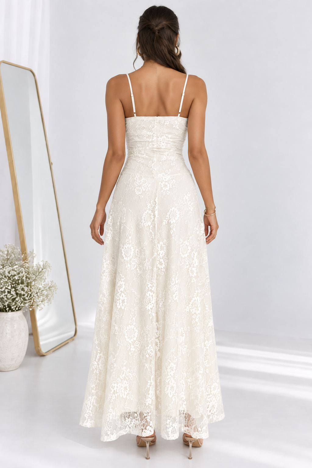 Seraphina Ivory Lace Maxi Dress