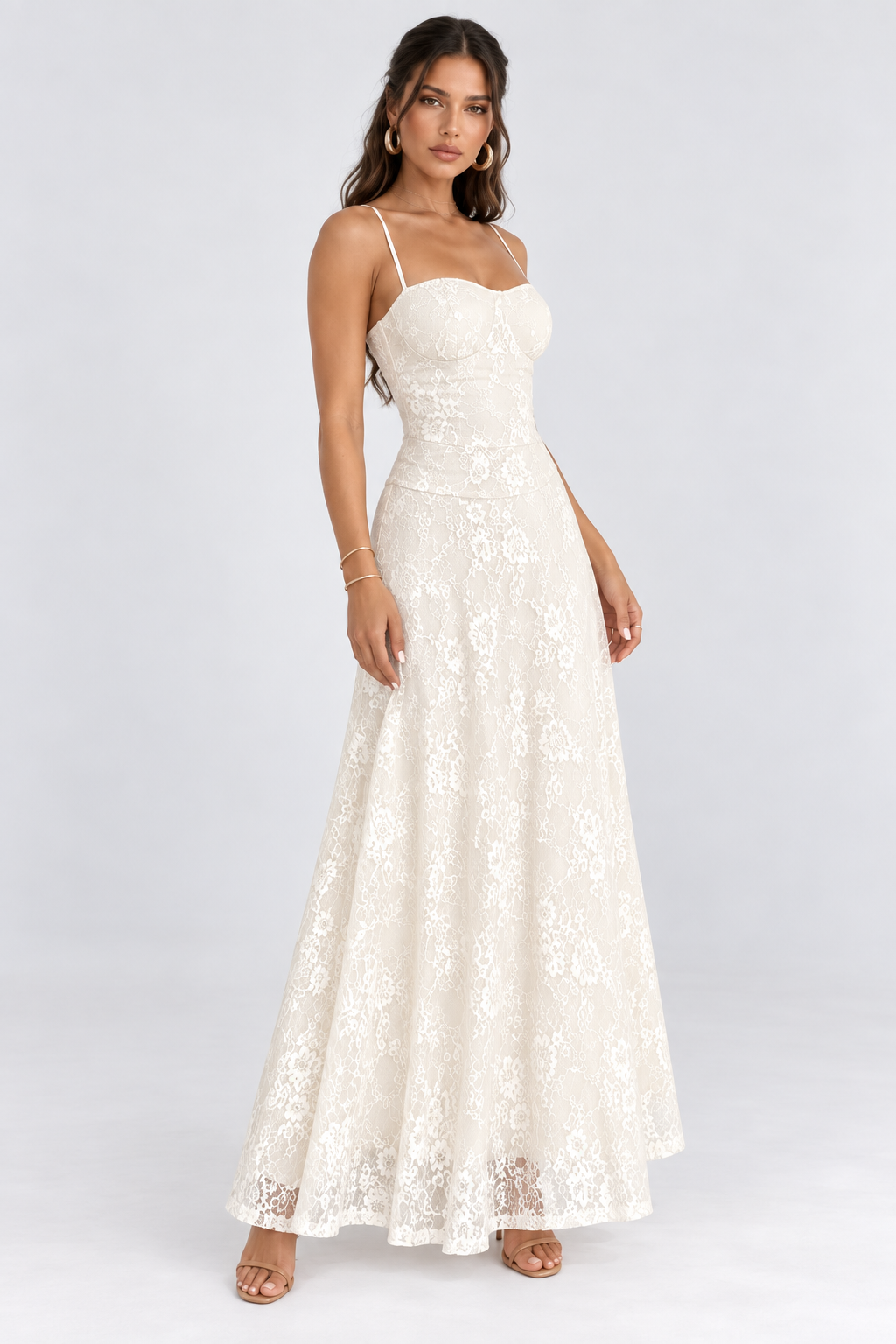Seraphina Ivory Lace Maxi Dress