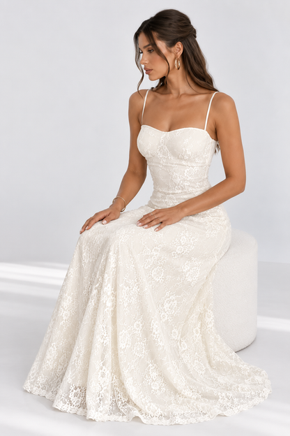 Seraphina Ivory Lace Maxi Dress