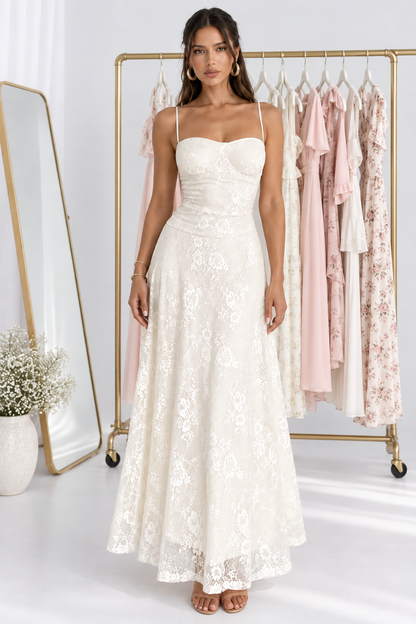 Seraphina Ivory Lace Maxi Dress