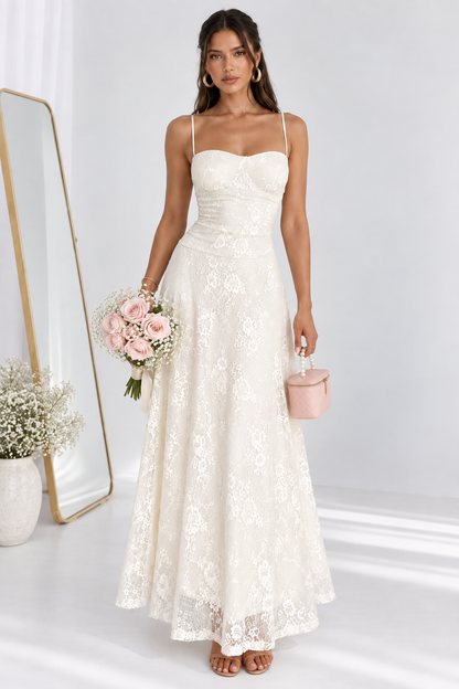 Seraphina Ivory Lace Maxi Dress