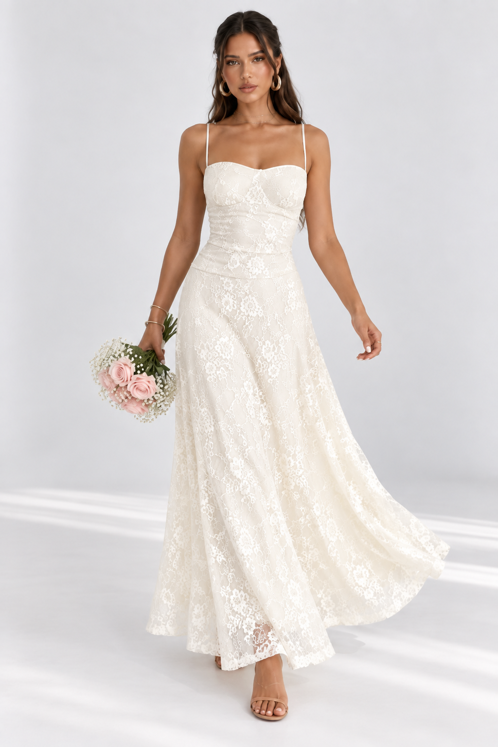 Seraphina Ivory Lace Maxi Dress